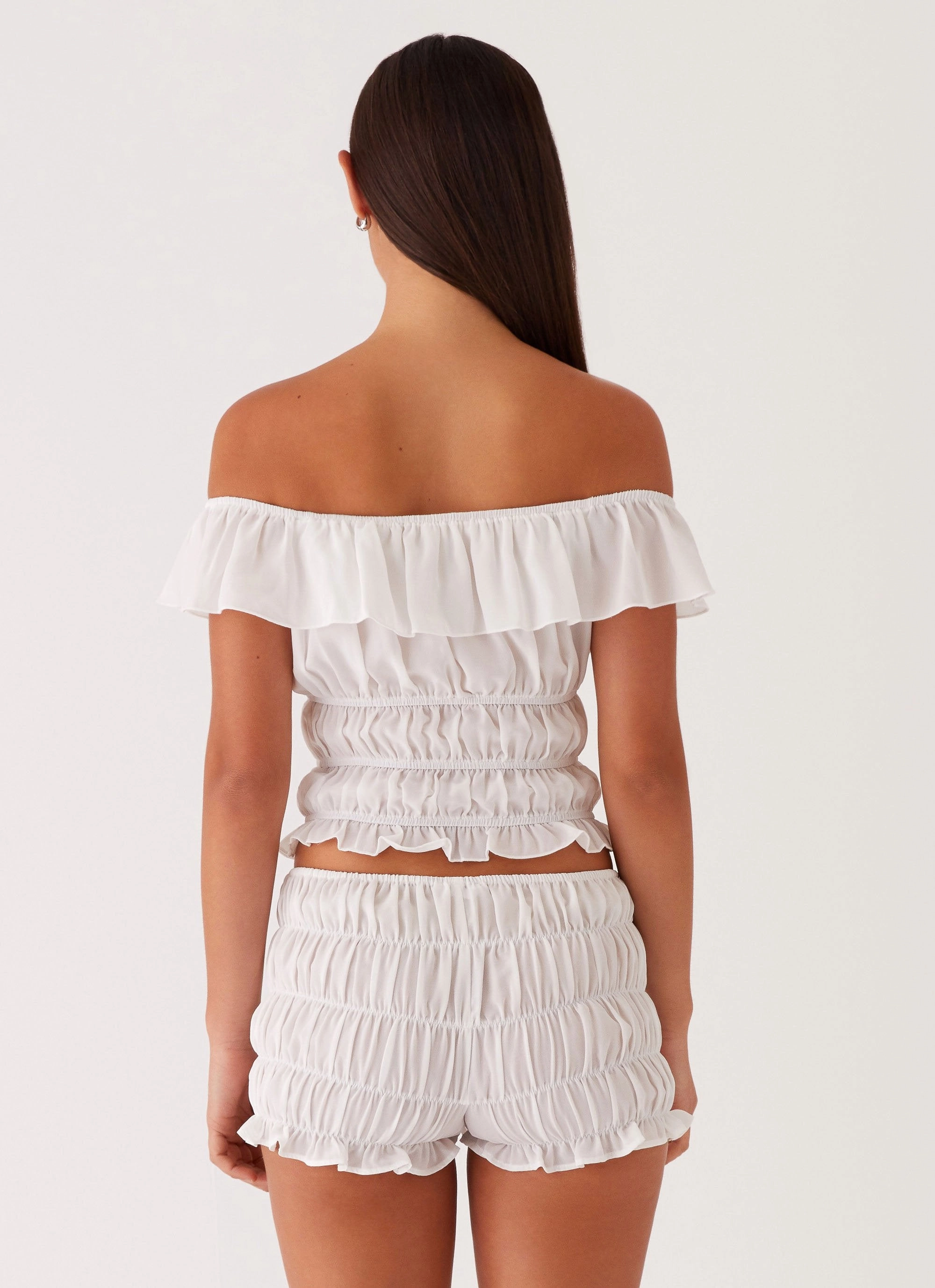 OEKOTEX Certified Fabric Girls Like Us Ruched Top - White