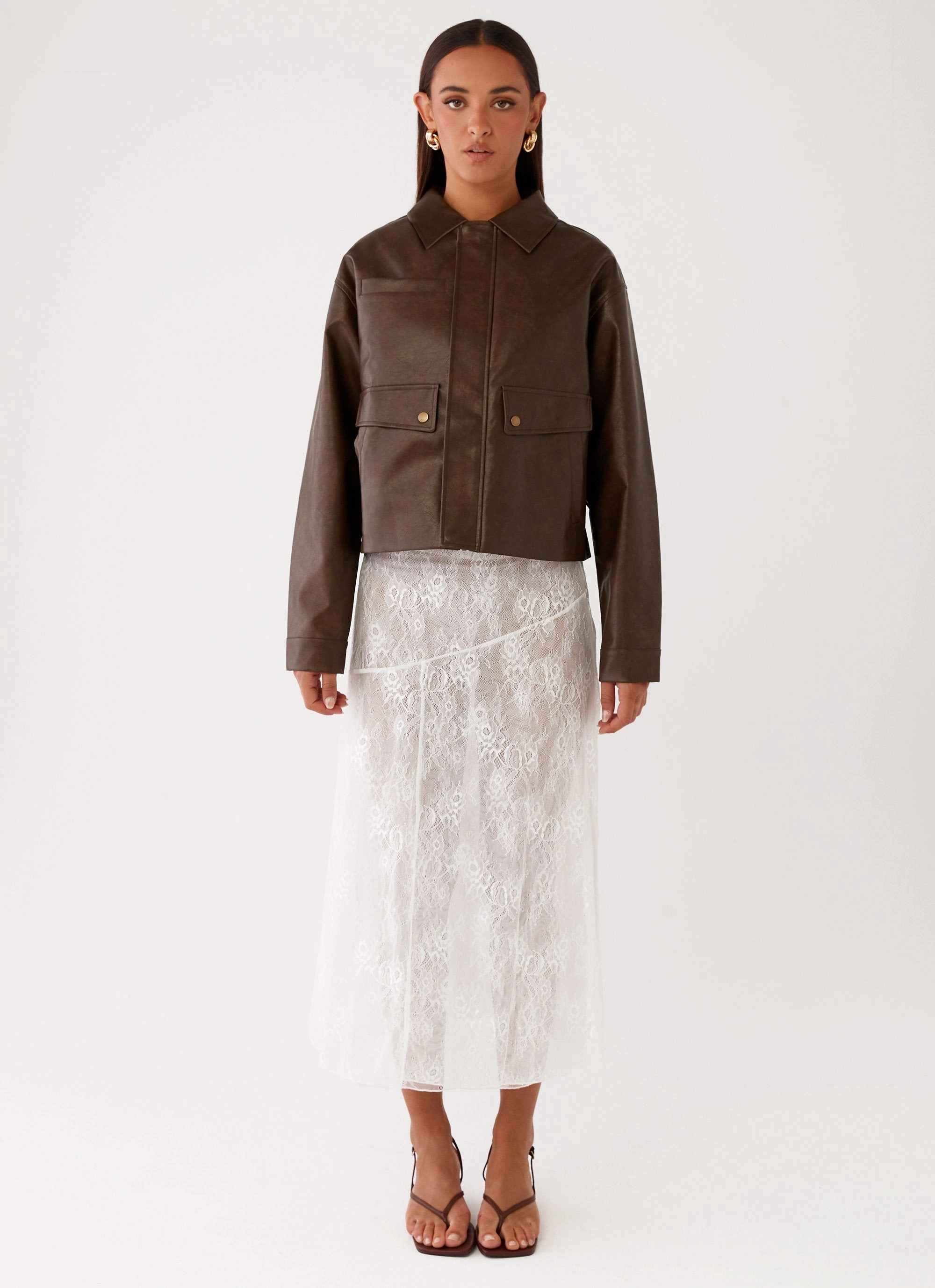 Sloane Jacket - Brown Taped Neckline 3-In-1 Set