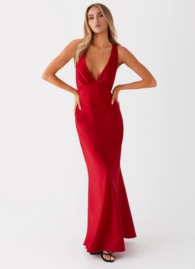 Earth Colors Slyvia Maxi Dress - Red