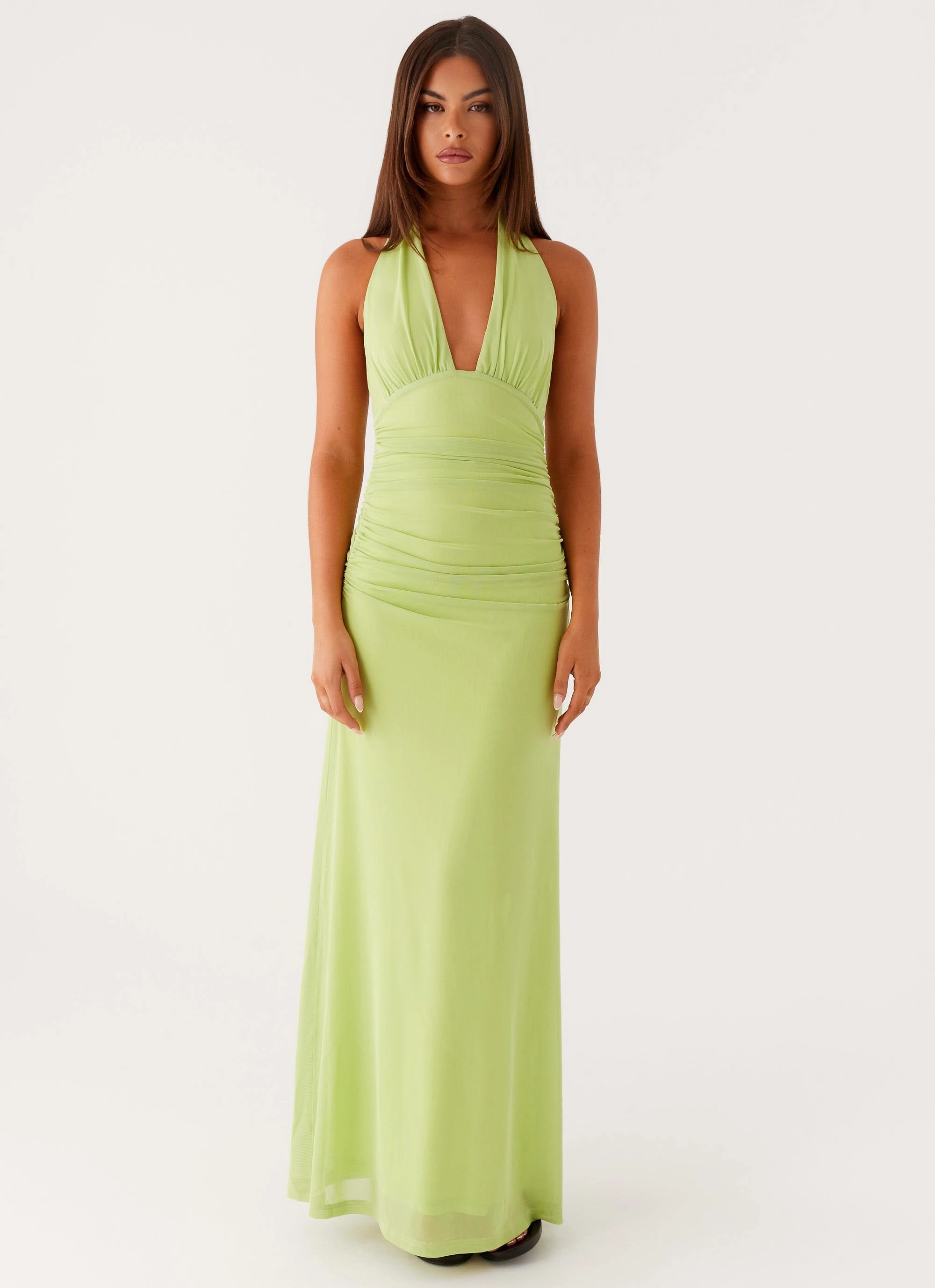 breathable fabric dress Kerrie Maxi Dress - Lime