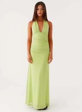 breathable fabric dress Kerrie Maxi Dress - Lime