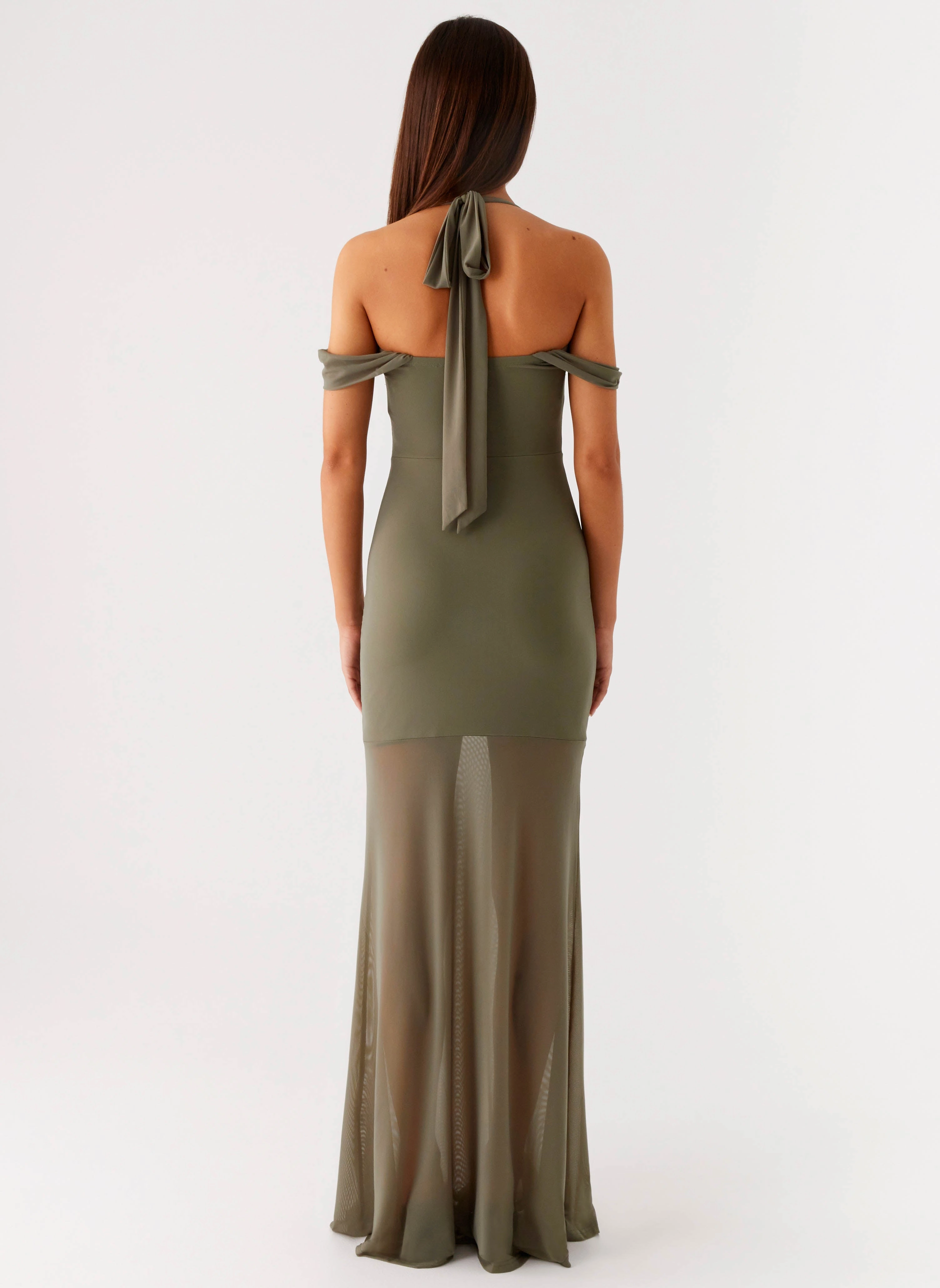 Ivy Lane Maxi Dress - Olive Timeless fitted silhouette Chilly Comfort Wear