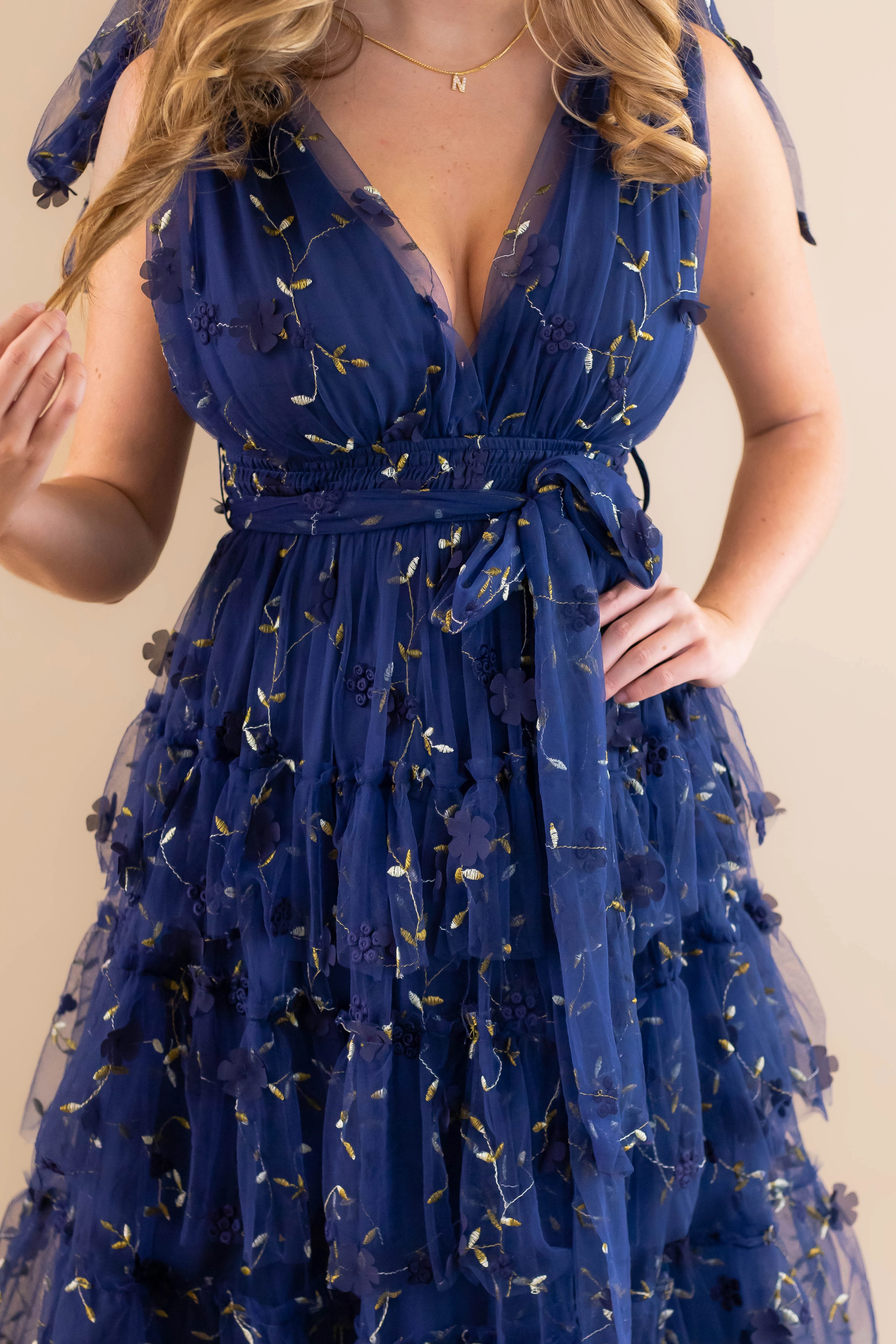 A Dramatic Entrance Maxi Dress-Navy FlexibleClosure