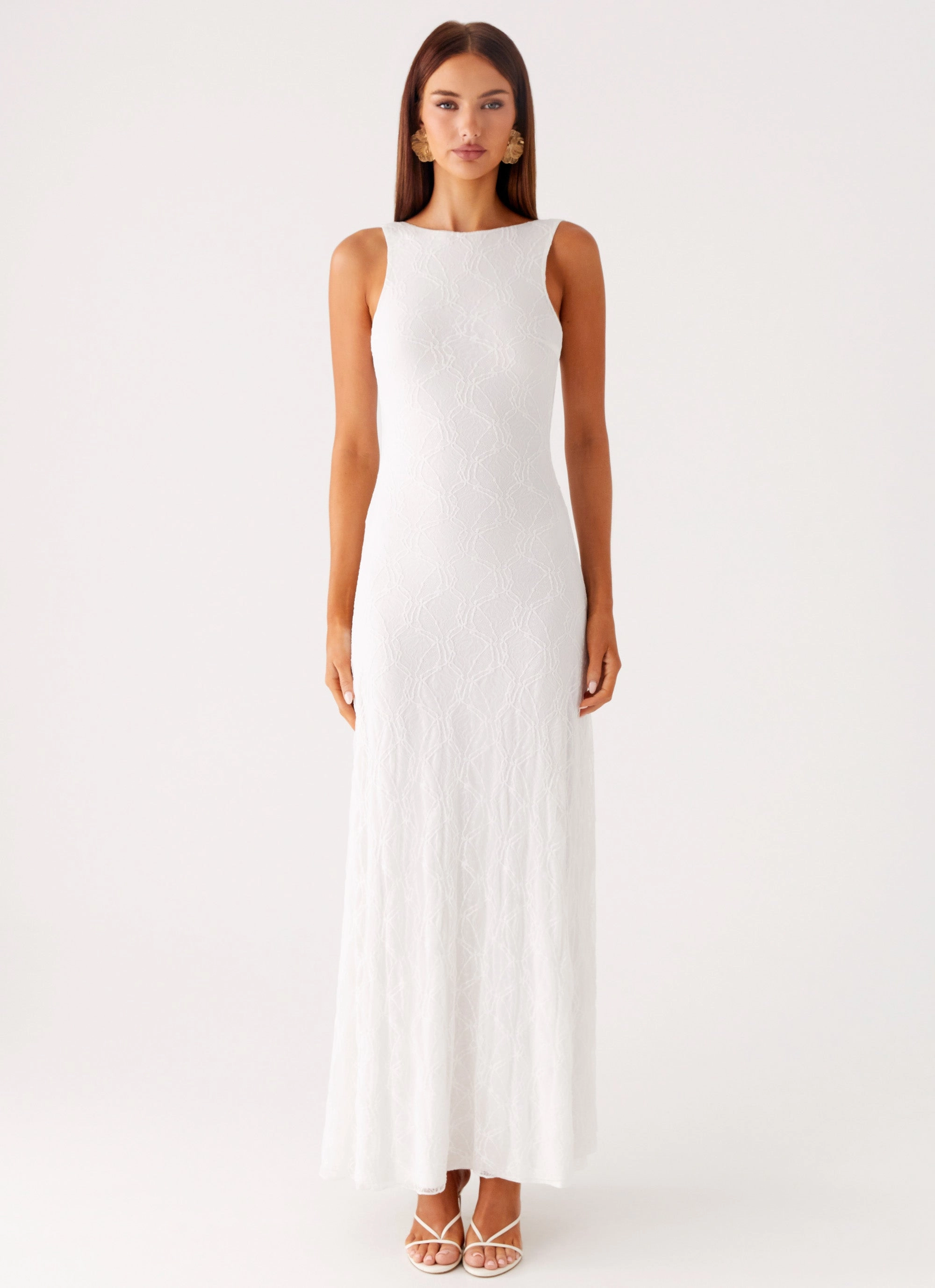 Polite Vibe Coastal Soft Embrace The Sun Maxi Dress - White