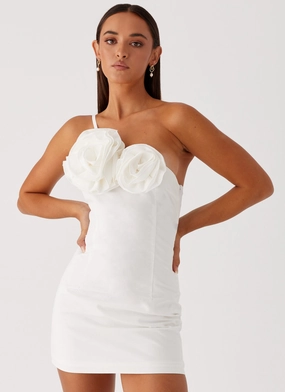 Elijah Mini Dress - Ivory Relaxed fit wear Sheer-Overlay