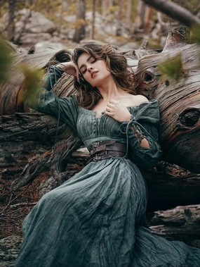 Cozy Lining PHOENIX 24 | REGENCY LACE-UP LINEN DRESS