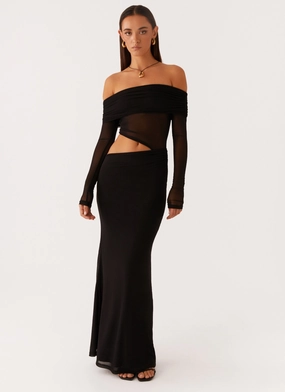 Emery Maxi Dress - Black Peace View