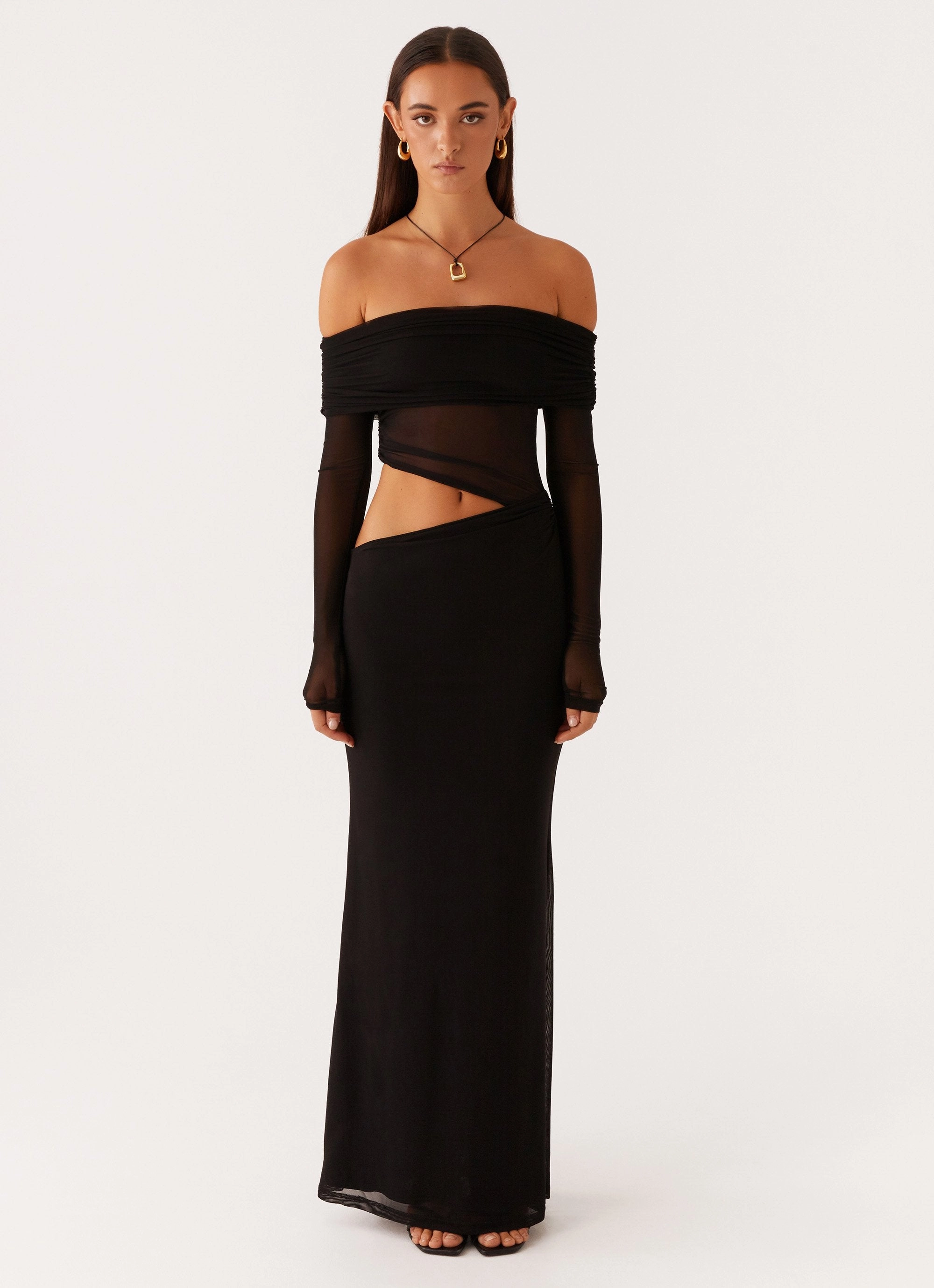 Emery Maxi Dress - Black Smart and Elegant Trendy floral dress