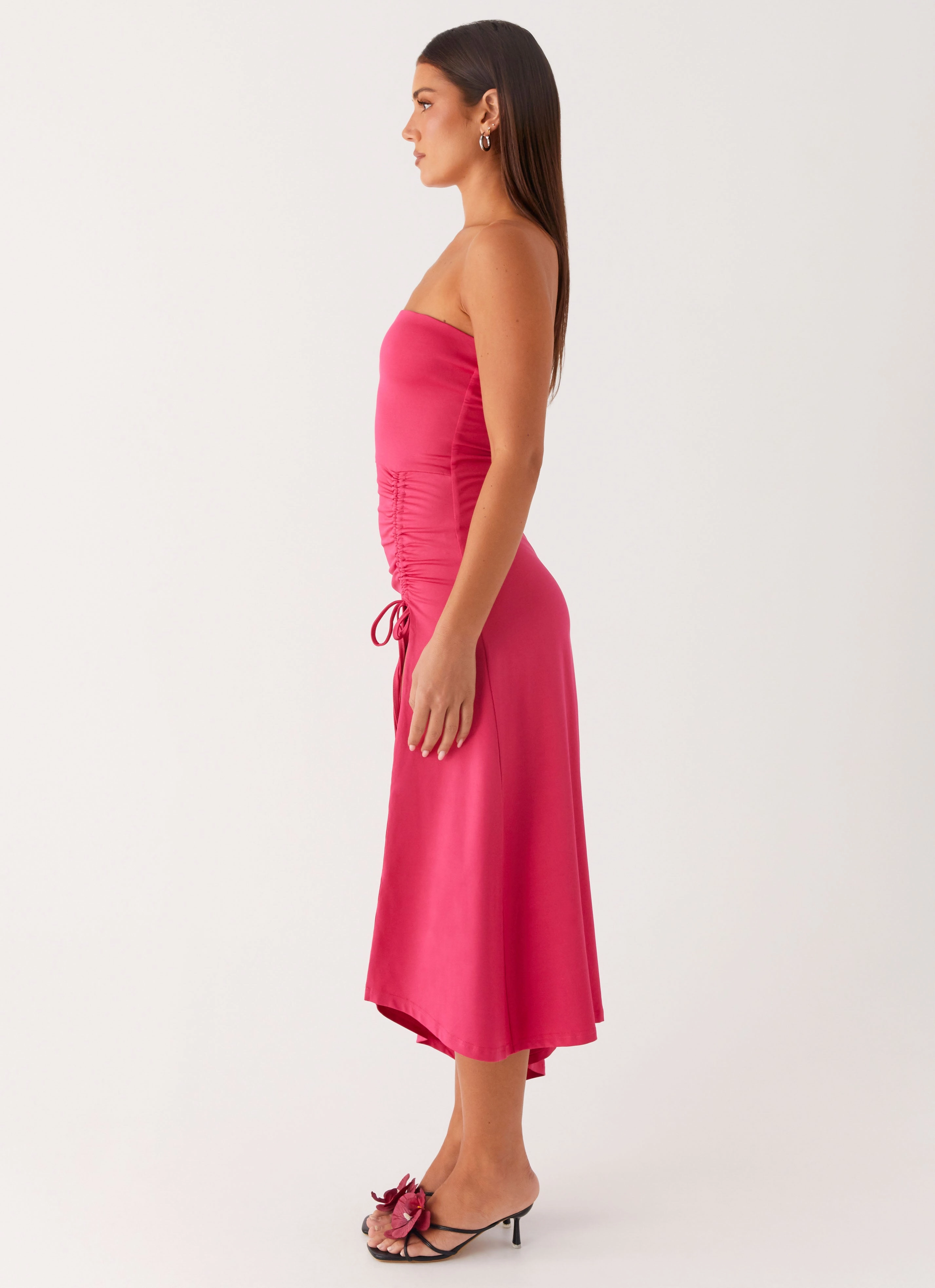 Chill Moment Relaxed Finish Laoise Midi Dress - Hot Pink