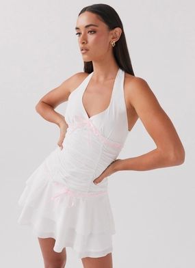 Hip-Flattering Unlined Look Kordyn Mini Dress - White