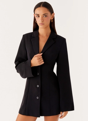 Neutral Tones Relax Tones Albi Fitted Blazer Mini Dress - Black