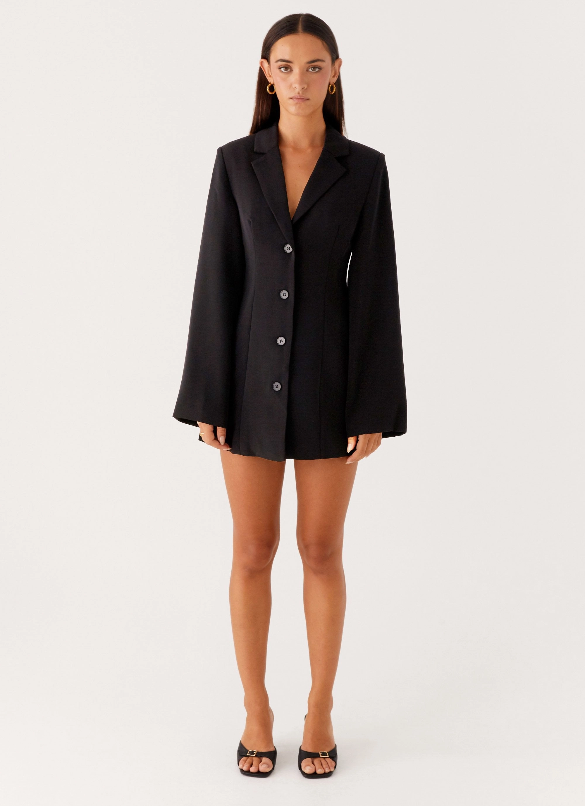 Albi Fitted Blazer Mini Dress - Black Elegant Wearable Fashionable outfit for outings