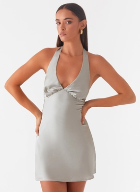 Heavy Hearted Mini Dress - Sage Hidden-Pocket