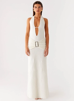Color Pop Smoke Ivy Maxi Dress - White