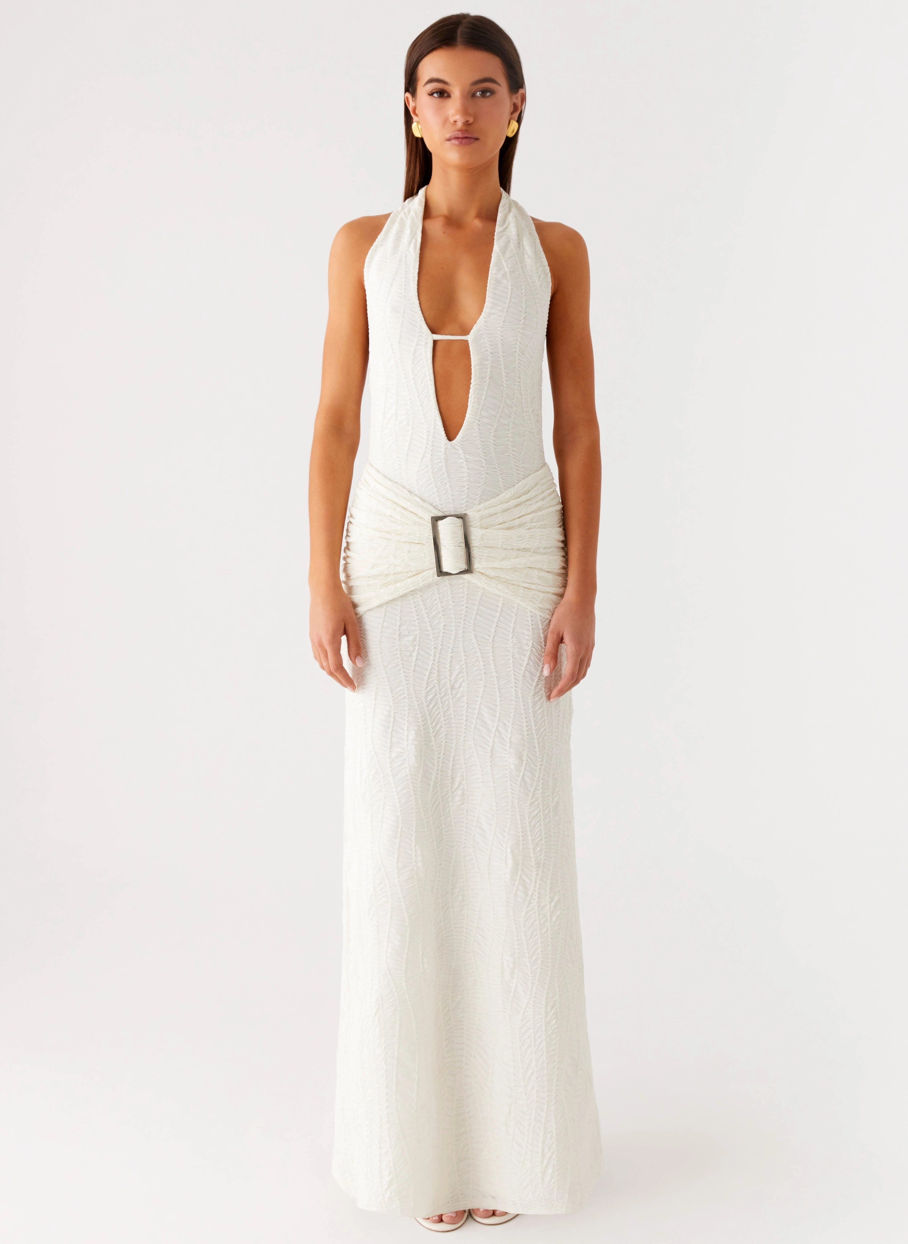 Color Pop Smoke Ivy Maxi Dress - White