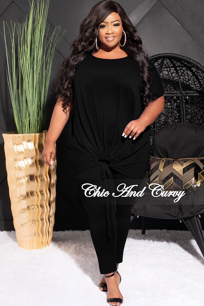 Final Sale Plus Size 2pc Set in Black Light Fabric