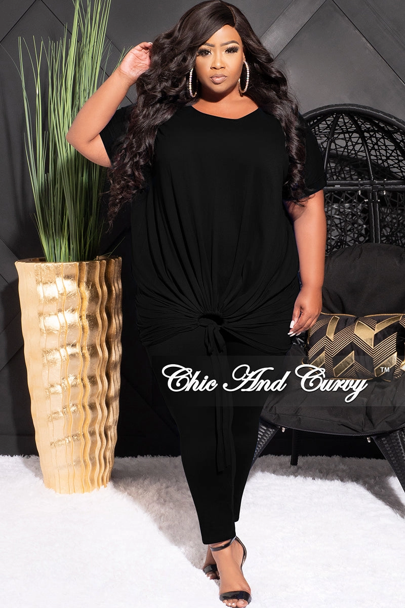 Sweat Wicking Lining Sport Performance Final Sale Plus Size 2pc Set in Black