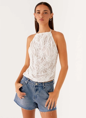 WaterResistant Evia Halter Top - Ivory