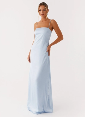 Aster Bloom Maxi Dress - Blue Feminine Energy