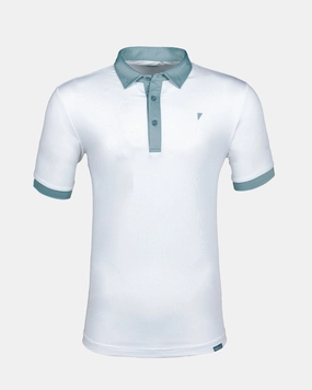 White/Storm Blue Two Tone Classic Polo Comfortable Layer Water Repellent Finish