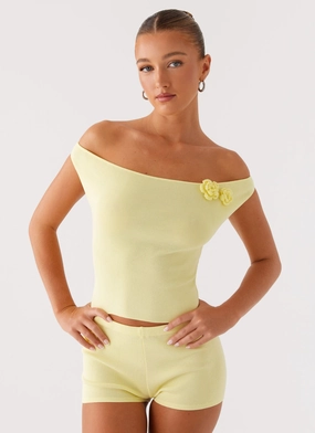Fashionable Look Aliah Knit Top - Yellow