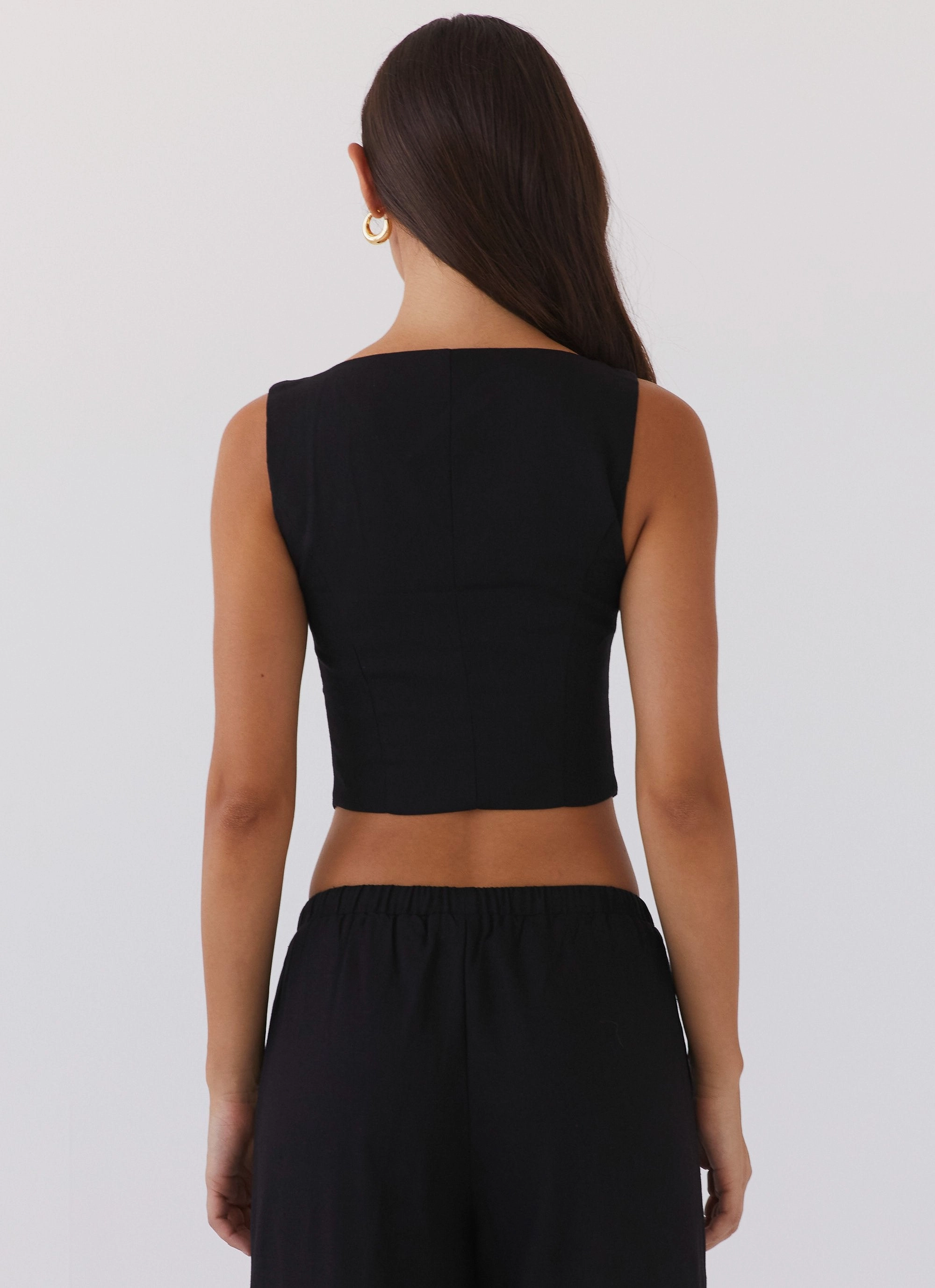 Take Me Away Corset Top - Black LongSleeve MoistureWicking Material