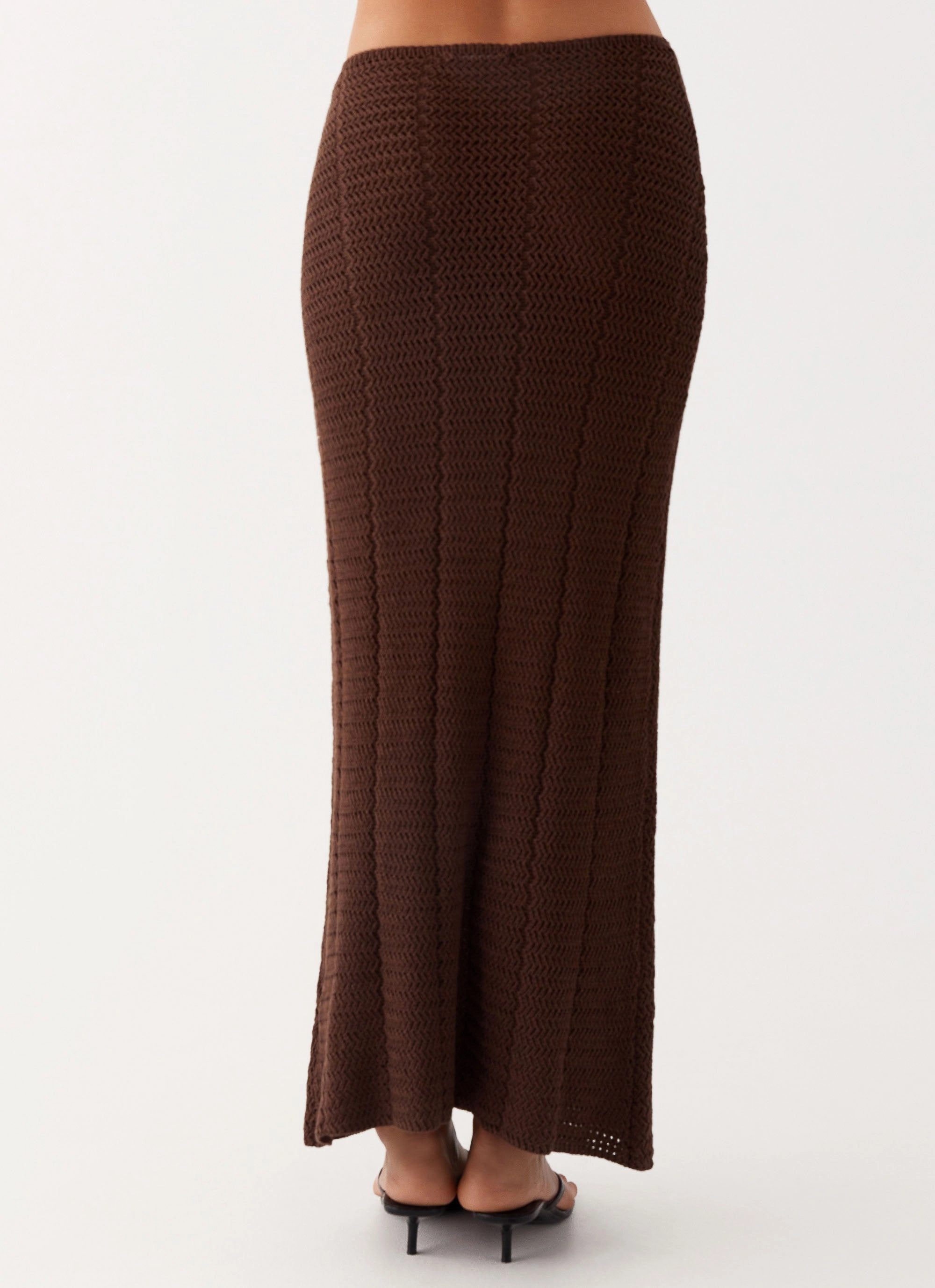 Kelcie Rose Crochet Maxi Skirt - Chocolate Stylish Comfort