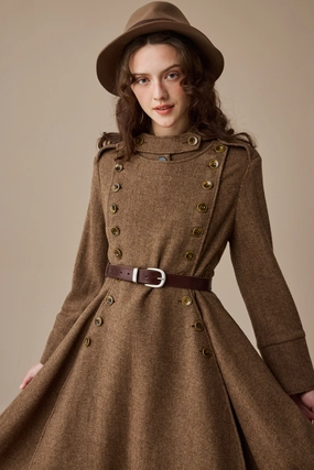 Non Closure Collar AdvancedAirflowChannels Monica 31 | 100% Wool  Double Breasted Coat