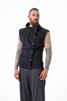 OrganicCottonBlend Layered Neckline Charmer Vest