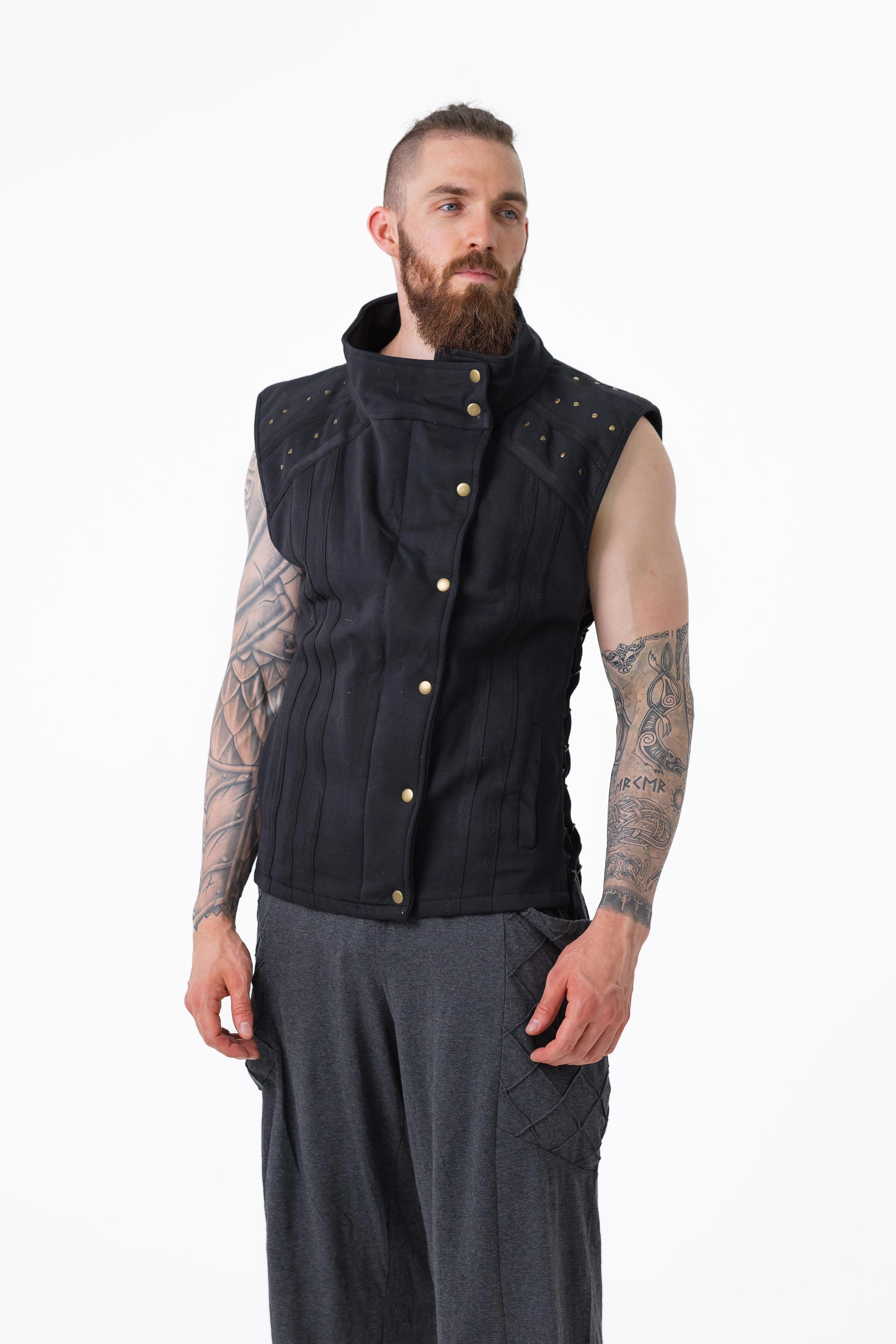 OrganicCottonBlend Layered Neckline Charmer Vest