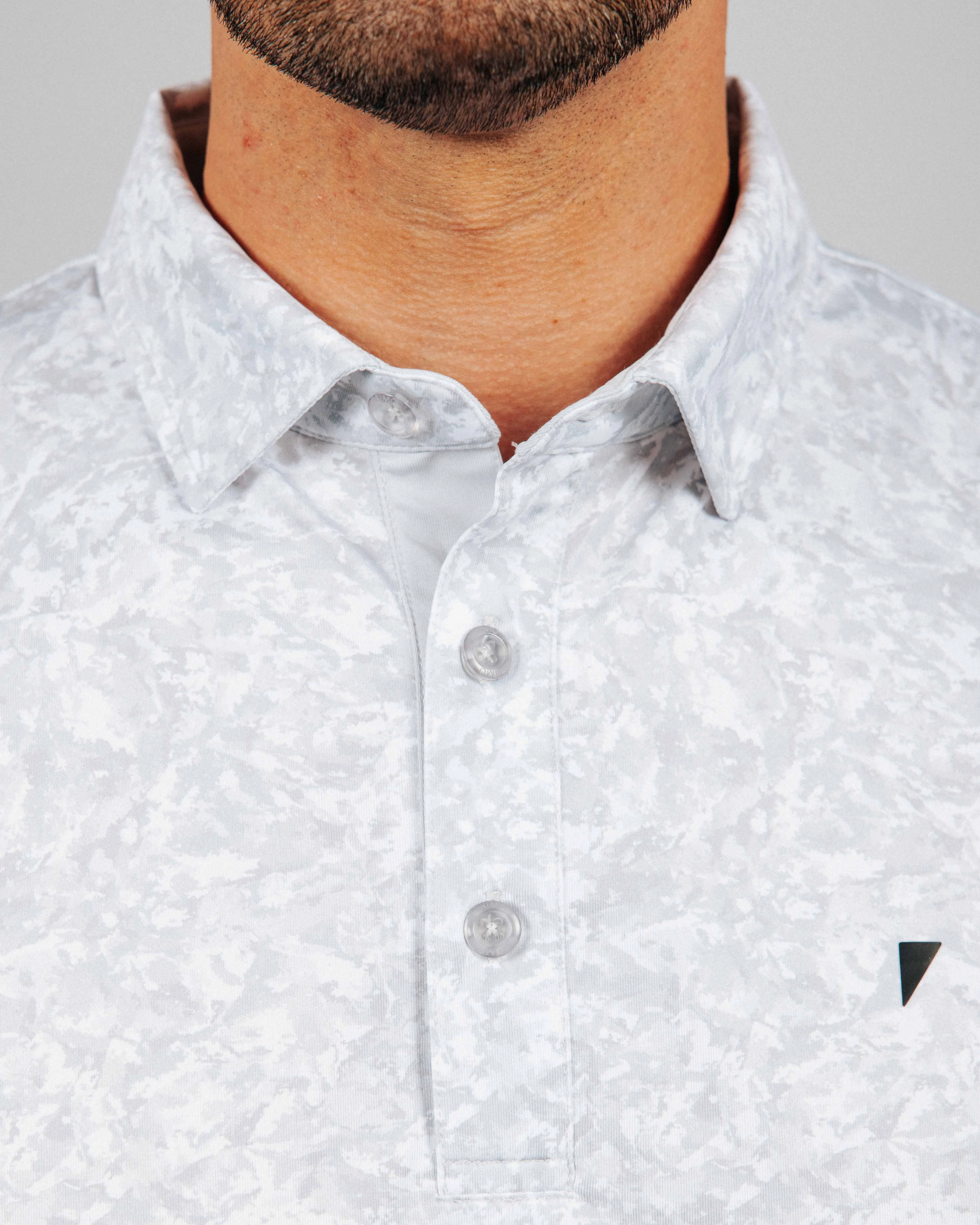 Minimalist Detailing YarnDyed Stripes Snow Camo Classic Polo