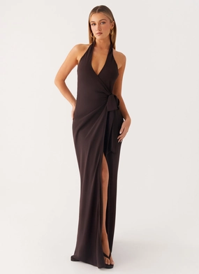 So Chic Maxi Dress - Cool Chocolate Bright-colored piece Clean Tone