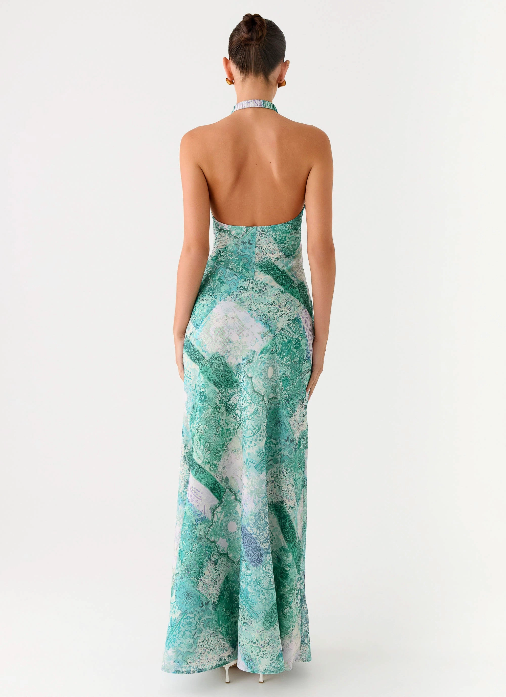 So Chic Maxi Dress - Green Paisley Comfy Style Urban Fit