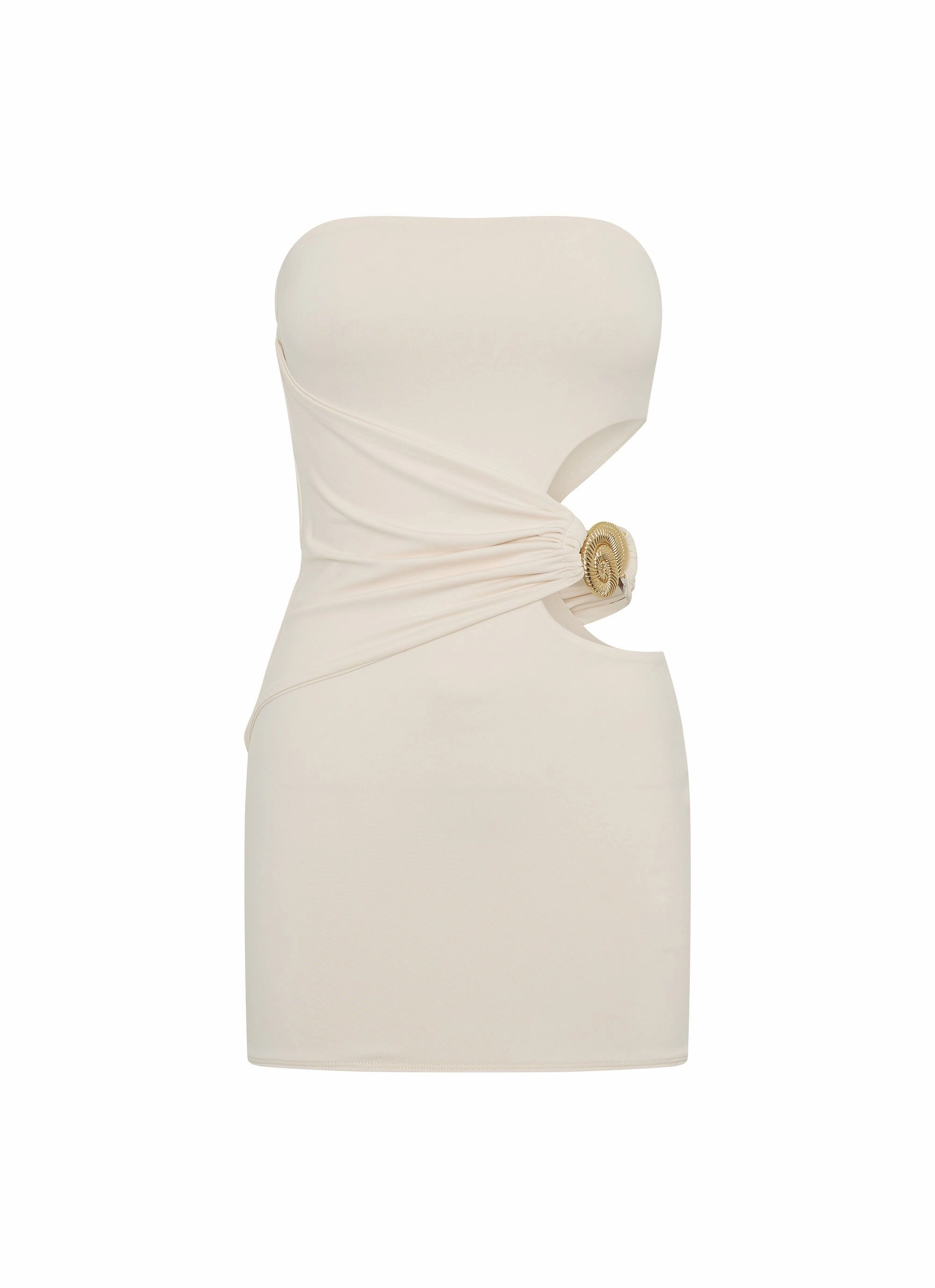 So Iconic Mini Dress - Ivory Soft Fashion Printed-Fabric
