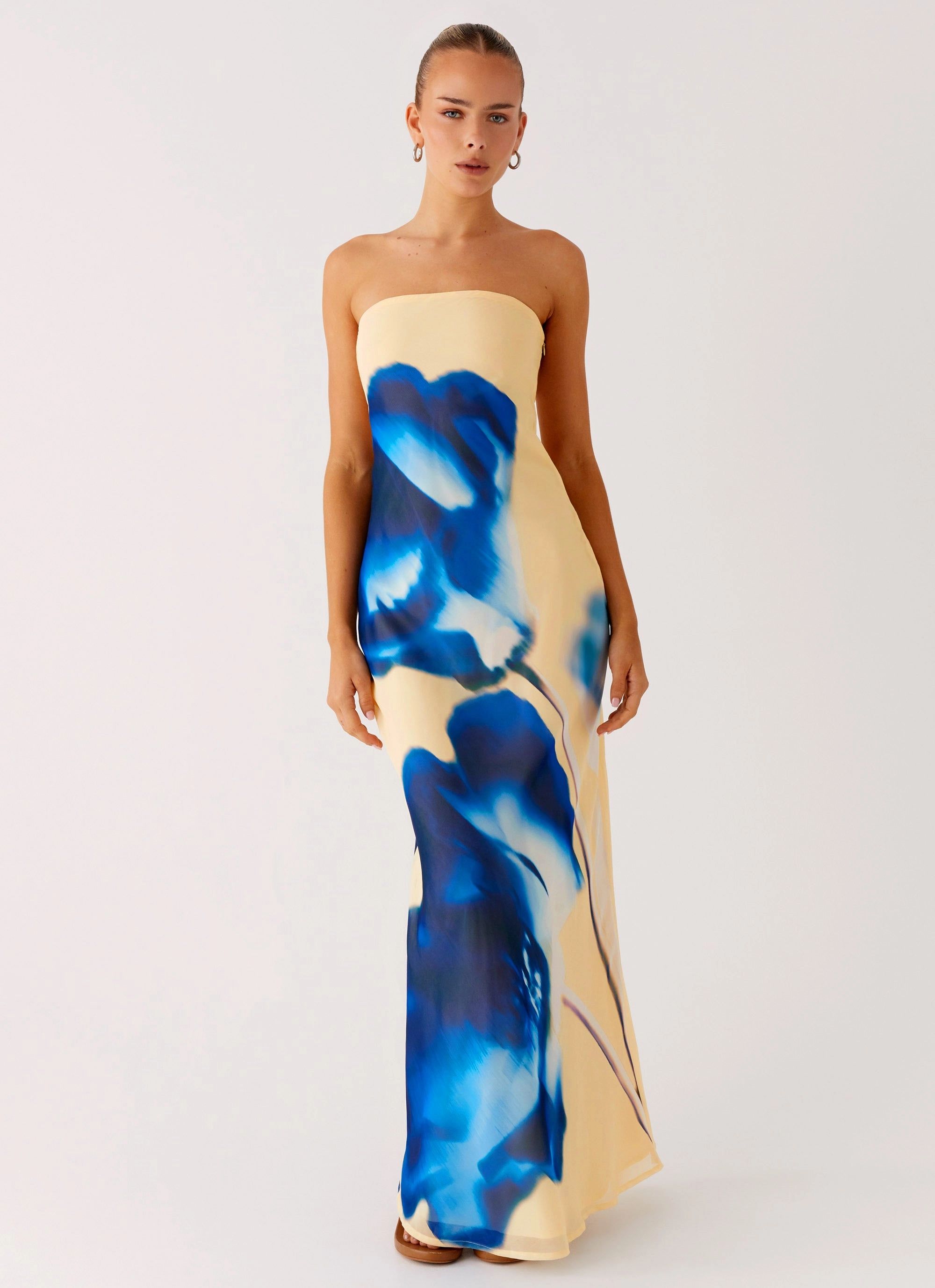 Dew Glow Work Mood So You Say Strapless Maxi Dress - Heirloom Floral