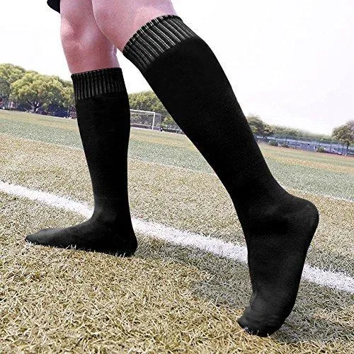 Soccer Socks, RTZAT Unisex Solid Knee High Tube Team Sports Football Socks, 2,6,12 Pairs