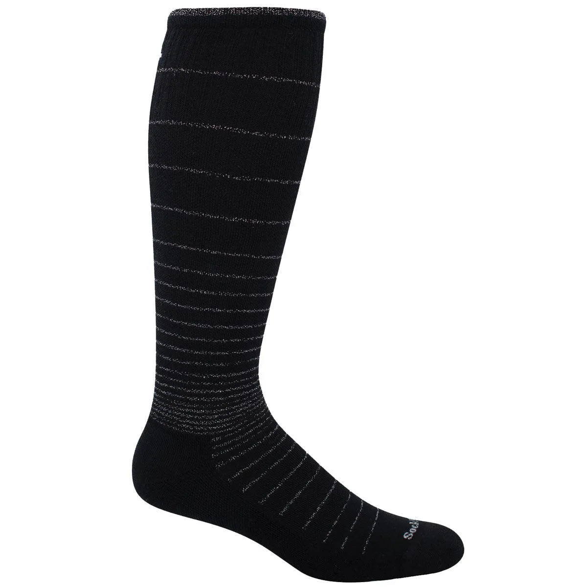 Sockwell Women's Socks - Circulator Compression, Black Sparkle, M/L | SW1W-902-ML