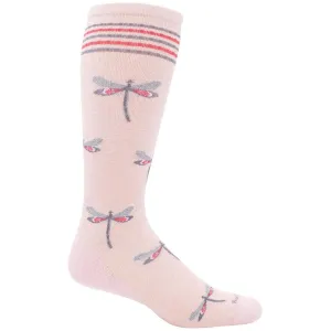 Sockwell Women's Socks - Dragonfly Compression, Rose Shimmer, M/L | SW106W-522-ML