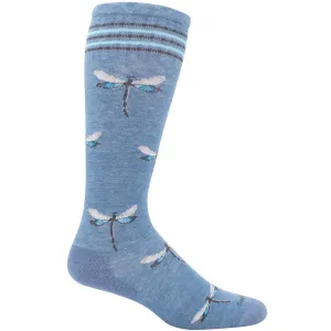 Sockwell Women's Socks - Dragonfly Graduated, Bluestone Shimmer, S/M | SW106W-662-SM