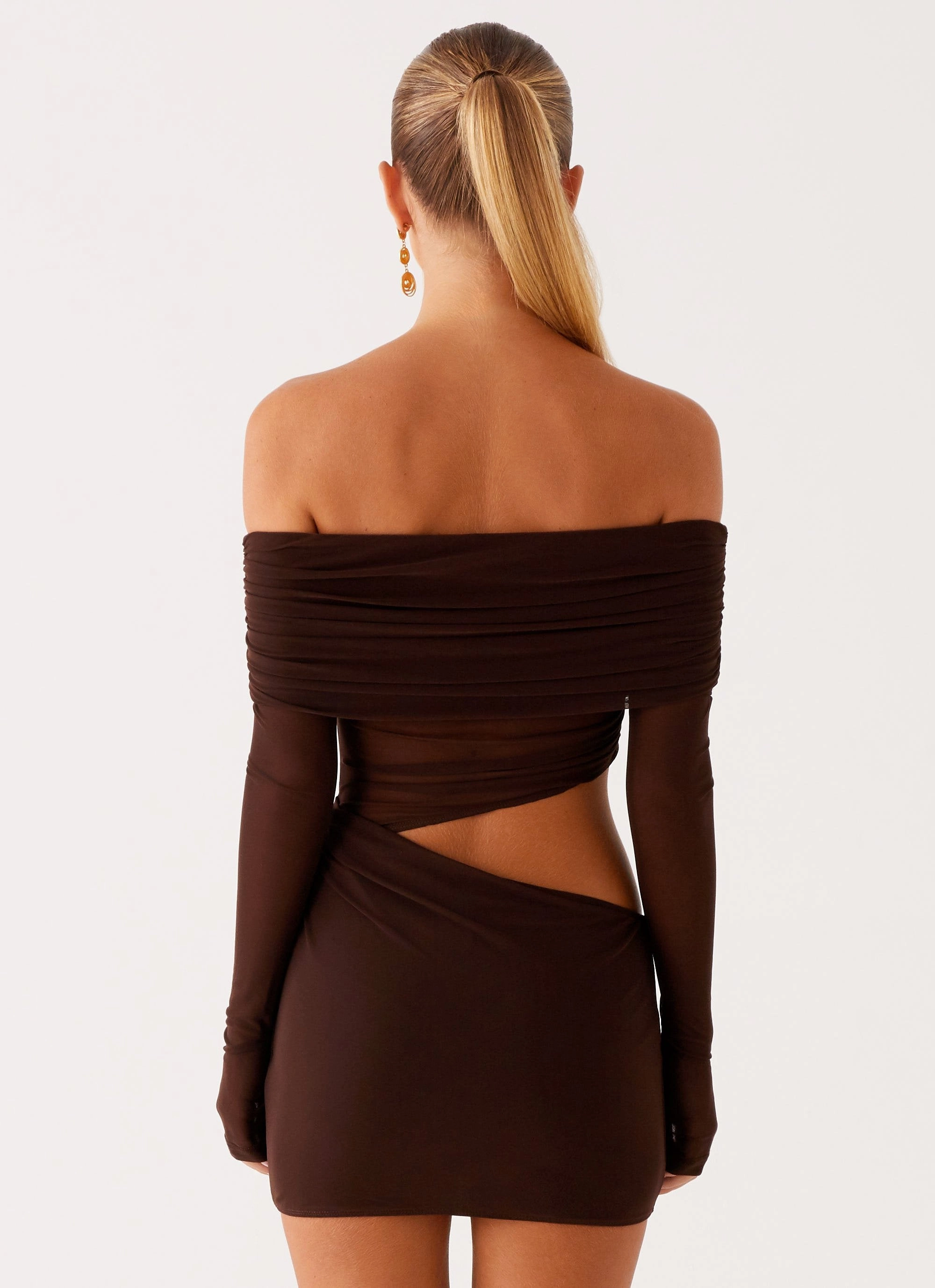 Emery Mini Dress - Chocolate Chic Casual Wear soft look