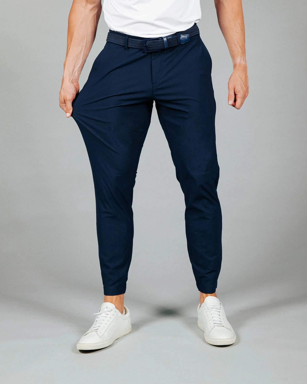 Men's Navy City Jogger Side slits Denim finish