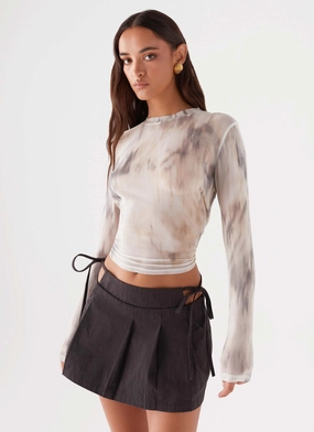 Non Iron Technology Essential Waist Alexie Pleated Mini Skirt - Black