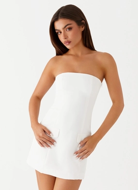 Insulating-Lining Allora Strapless Mini Dress - White