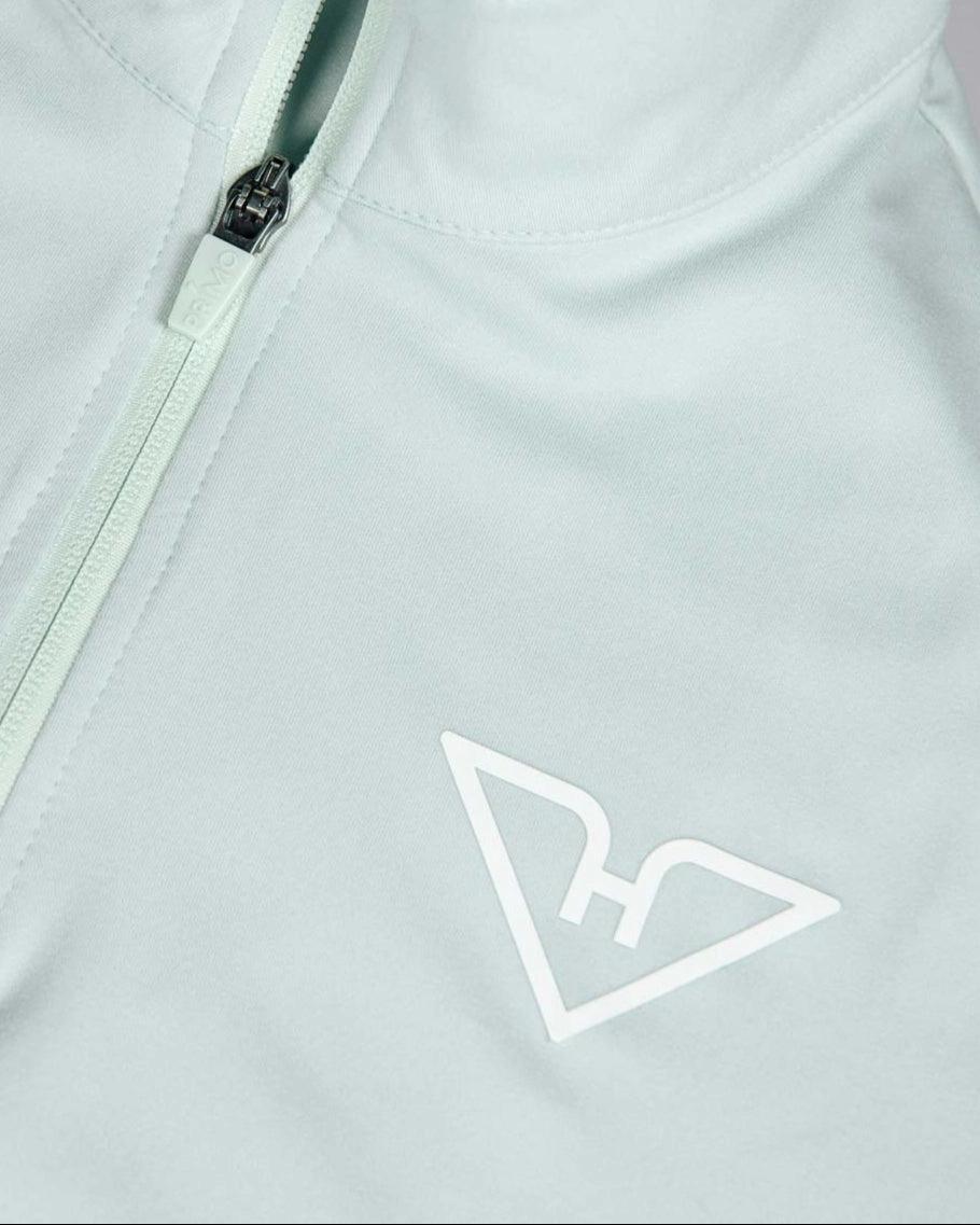 Soft Green HyFlyers Quarter Zip Vest Stain Resistant Treatment Reinforced Neckline Detail