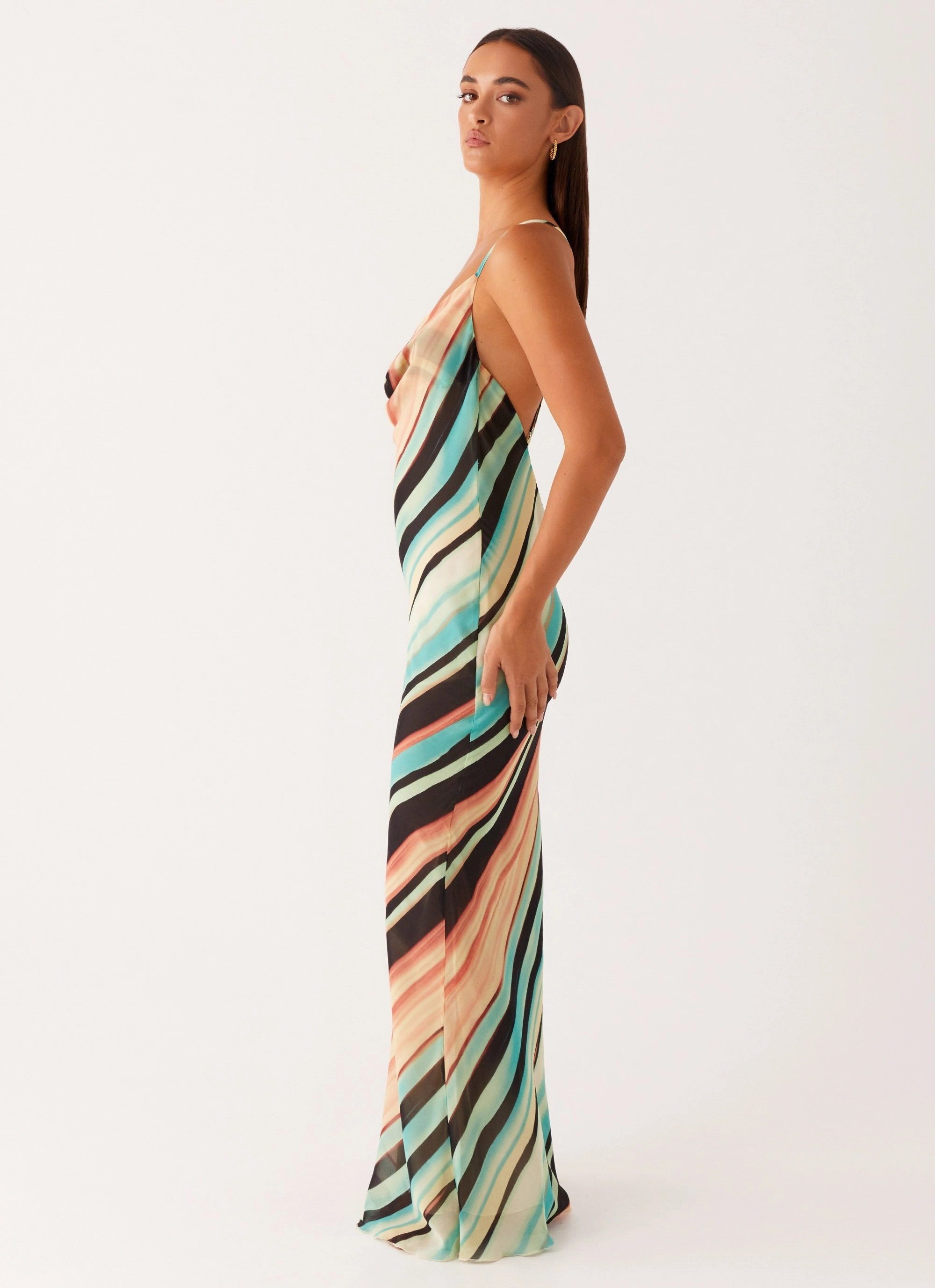 Never Knew Maxi Dress - Stripe Functional Fit Subtle Texture
