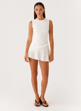 Chill Piece Lounge Outfit Anders Mini Dress - White