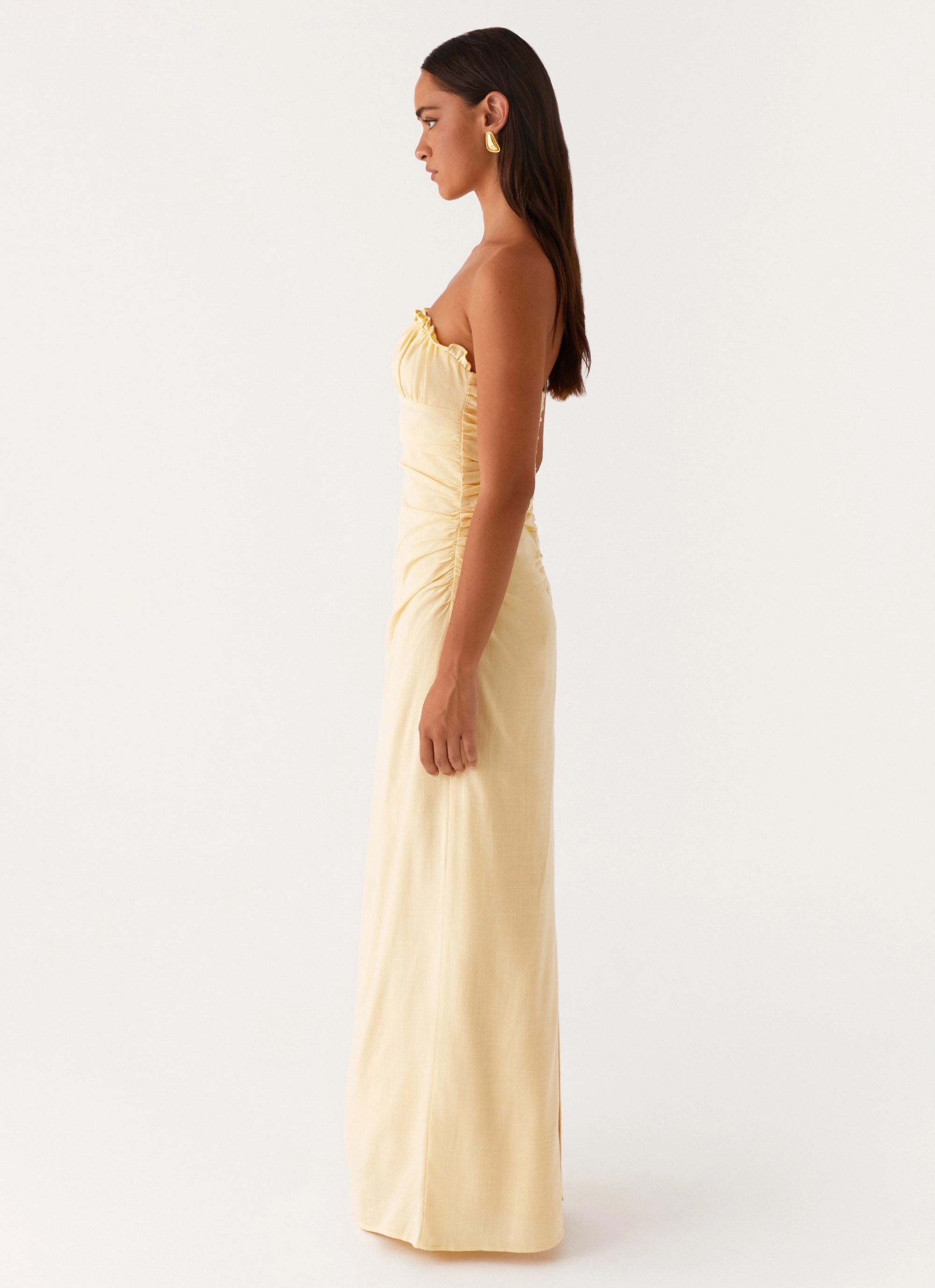 Xena Gathered Maxi Dress - Yellow Cool Structure Breathable wear