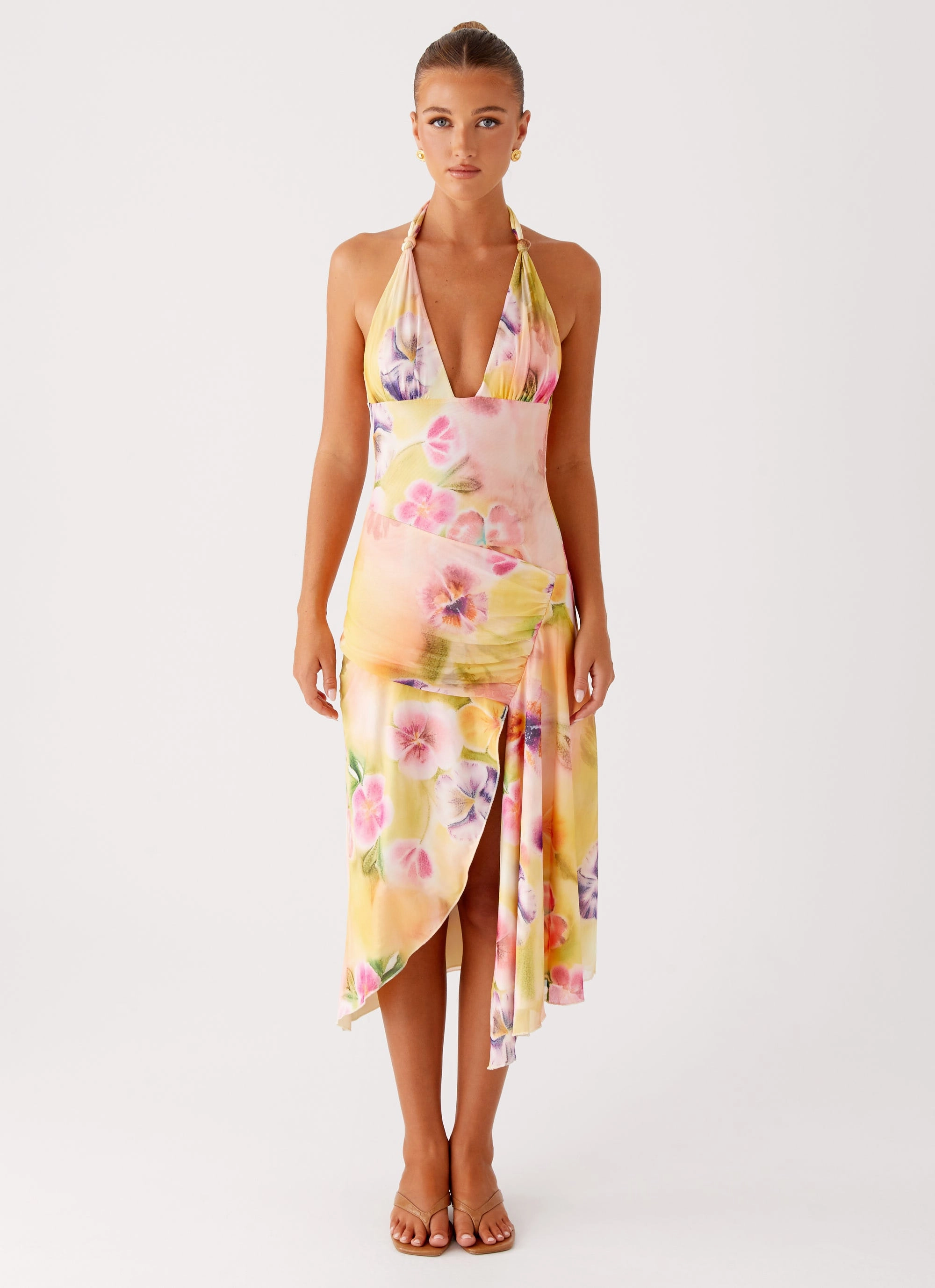 Kayce Midi Dress - Sunburst Floral Easy Pretty Field Fresh