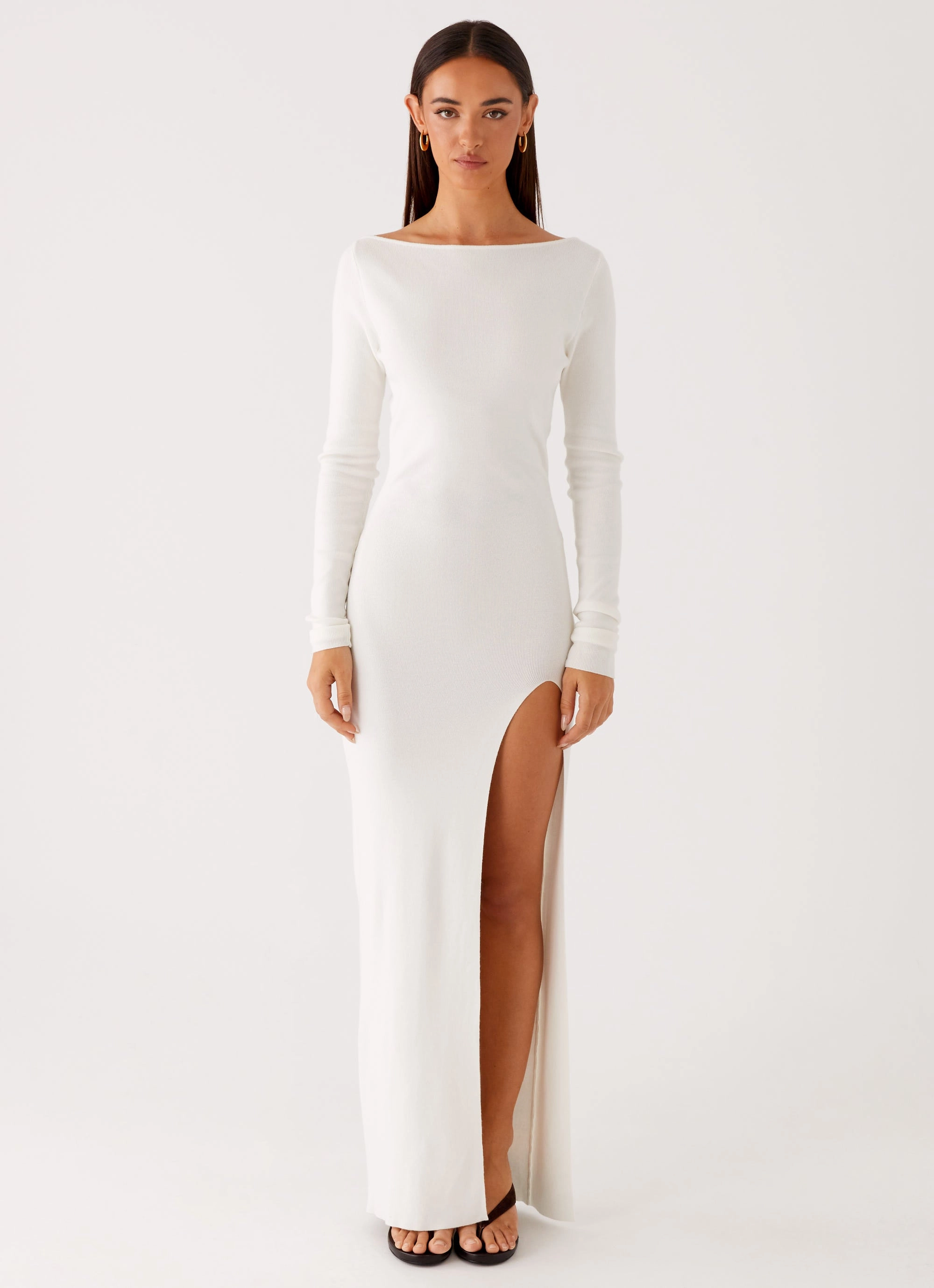 Amalfi Knit Maxi Dress - White Romantic Soft