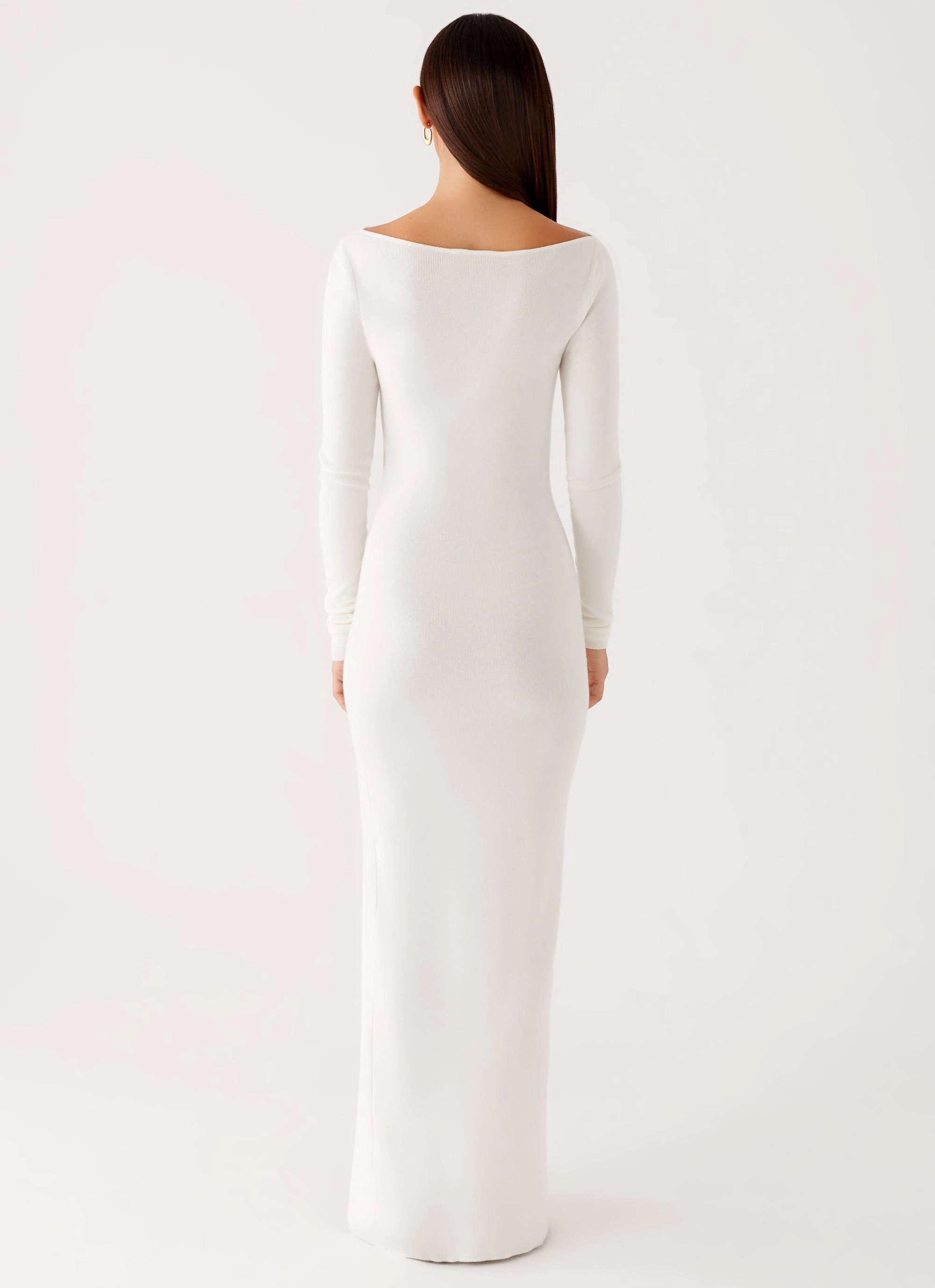 Linen Vibe Flowy summer gown Amalfi Knit Maxi Dress - White